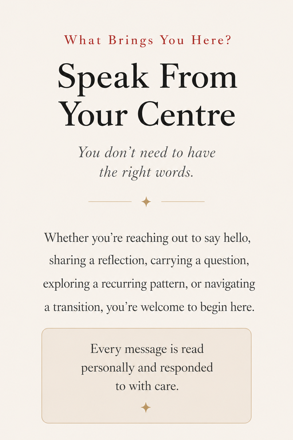 Speak from your centre